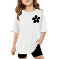 thumbnail image 4 of Girls T Shirts Size 3-4 Short Sleeve Casual Round Neck Fashion Cute Print T-Shirt Soft and Comfortable Oversized Pullovers(Letter, X04-White, 3-4 Years), 4 of 6