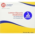 thumbnail image 3 of Dynarex Lemon-Glycerin Swabsticks, Oral Demulcent for Mouth and Throat Relief, 25 Packets (3 Swabs per Packet), 3 of 6