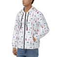thumbnail image 3 of Uemuo Nautical Lighthouse Sailboat for Men's Fashion Full-zip Hoodies & Sweatshirts with Kangaroo Pocket, Zip-up Hooded Sweatshirt, Moisture Wicking & Breathable-XX-Large, 3 of 5