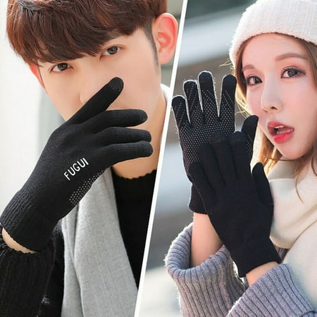 Fashion unisex touch screen plus velvet winter warmth soft comfort gloves