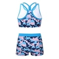 thumbnail image 2 of TiaoBug Kids Girls Two Pieces Swimsuits Y-Shaped Back Tank Top with Boyshorts, 2 of 7