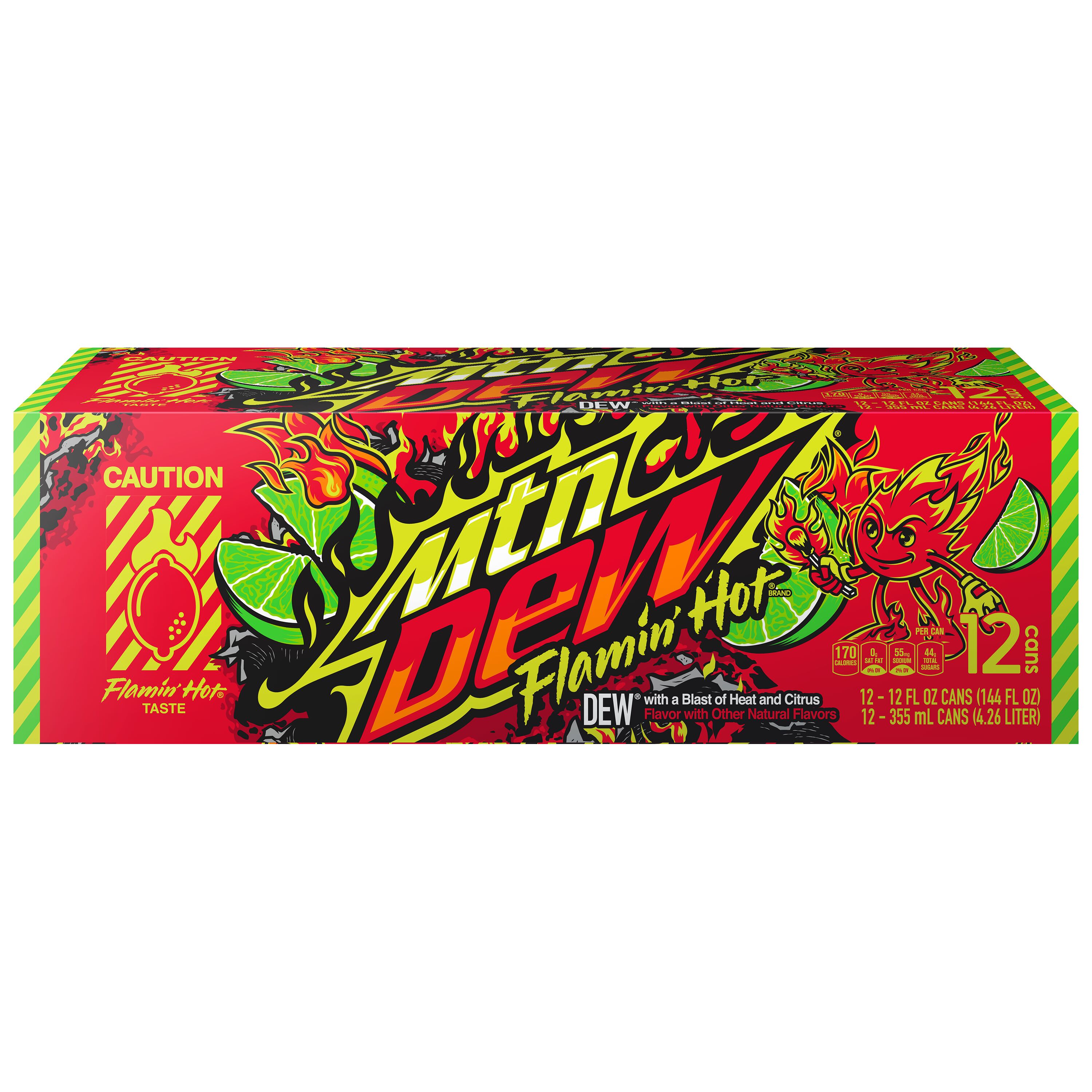 Mountain Dew Flamin' Hot,12 fl oz Can, 12 pack - image 2 of 5