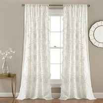 Lush Decor Ruffle Diamond Ruffle 95" x 54" Ruffle White 3" Rod Pocket Pair Window Panel