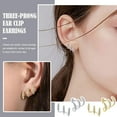 thumbnail image 4 of SSKFHGI Gold Three-Claw Ear Clips, Simple Arc Curve, High-Quality Zircon Ear Studs, Earrings, Earrings, 4 of 8