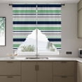 thumbnail image 4 of Minimalist Stripes Swag Valances for Windows 2 Pack Navy Blue Teal Grey Horizontal Stripe Modern Swag Kitchen Curtains 36 Inches Long Rod Pocket Short Window Treatment for Kitchen Bathroom 28"x36", 4 of 9