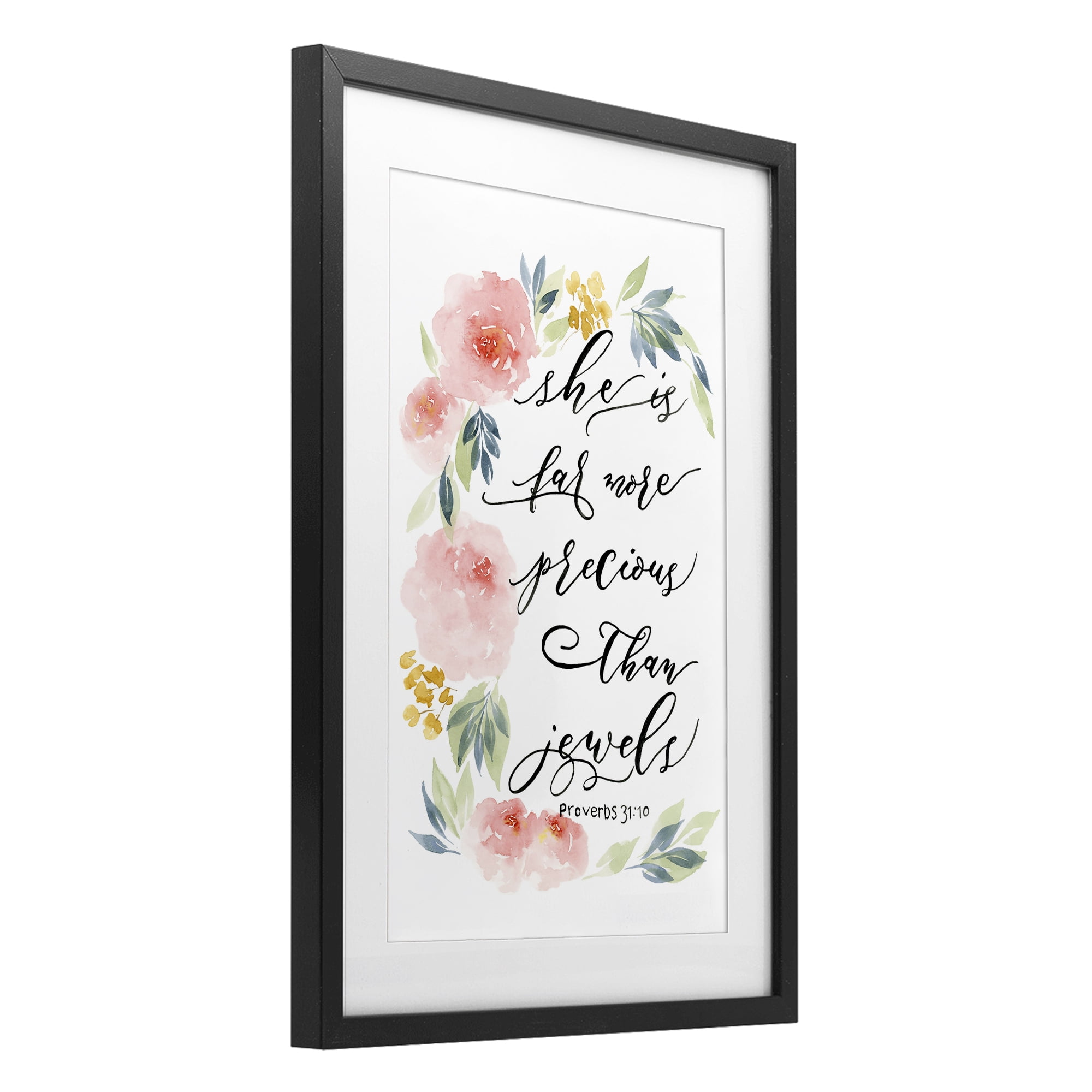 Stupell Industries Far More Precious Than Jewels Black Framed Print Under Glass, design by Lucille Price