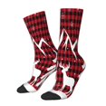 thumbnail image 1 of Fotbe Christmas Buffalo Plaid Calcetas Largas con Estampado para Hombre y Mujer – Calcetas de Compresión Transpirables y Elásticas, Viajar y Uso Diario Talla 5-11, 1 of 6