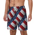 thumbnail image 5 of Mens North Carolina Flag 2 in 1 Quick Dry Swim Trunks with Compression Liner Beach Shorts, 5 of 6