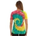 thumbnail image 3 of Just Love Tie Dye V-neck T-Shirt (Tie Dye Blue Yellow Red, X-Large), 3 of 3
