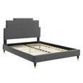 thumbnail image 3 of Modway Lindsey Performance Velvet King Platform Bed in Charcoal, 3 of 10
