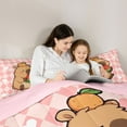 thumbnail image 5 of Castle Fairy Cute Capybara Watermelon Twin Comforter Sets,Geometric Checkered Bedding Set, 5 of 8