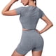 thumbnail image 4 of Gibobby Trajes de Entrenamiento para Mujer Trajes de entrenamiento para mujeres Conjuntos de mallas de yoga de cintura alta sin costuras acanaladas de 2 pieza(B,CH), 4 of 4