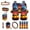Black and Orange - Palm Tree, variant on DISNIMO Car Seat Cover Full Sets, Wolf Aztec Print Front Rear Seat Cover and Steering Wheel Protector Sets, Seat Belt Pads, Cup Coaster, Trash Can, Air Vent Storage Bag, Wristlet Keychain, Set of 15