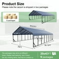 thumbnail image 6 of RV Metal 20x40FT Heavy Duty Carport Canopy Kit, All-Weather Aluminum Car Port with Steel Frame Shelter Cover for Cars, Trucks, Boats, Patio & Backyard, 6 of 8