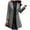 Gray, variant on Women Fashion Long Sleeve Woolen Lapel Solid Color Long Jacket Coat Gray M
