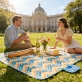 thumbnail image 6 of Extra Large Waterproof Picnic Blanket, Sand Proof Beach Mat, Moisture Resistant Camping Tent Pad, Portable Foldable Grass Mat for Travel, Hiking, Park, Beach, Oxford Cloth for Outdoor, 71*57in, A, 6 of 6