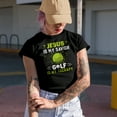 thumbnail image 2 of Jesus Is My Savior, Golf Is My Therapy Quote, Christian Golf Player, Golfing or Golfer Themed Merch Gift, Military Green T-Shirt, Medium, 2 of 5