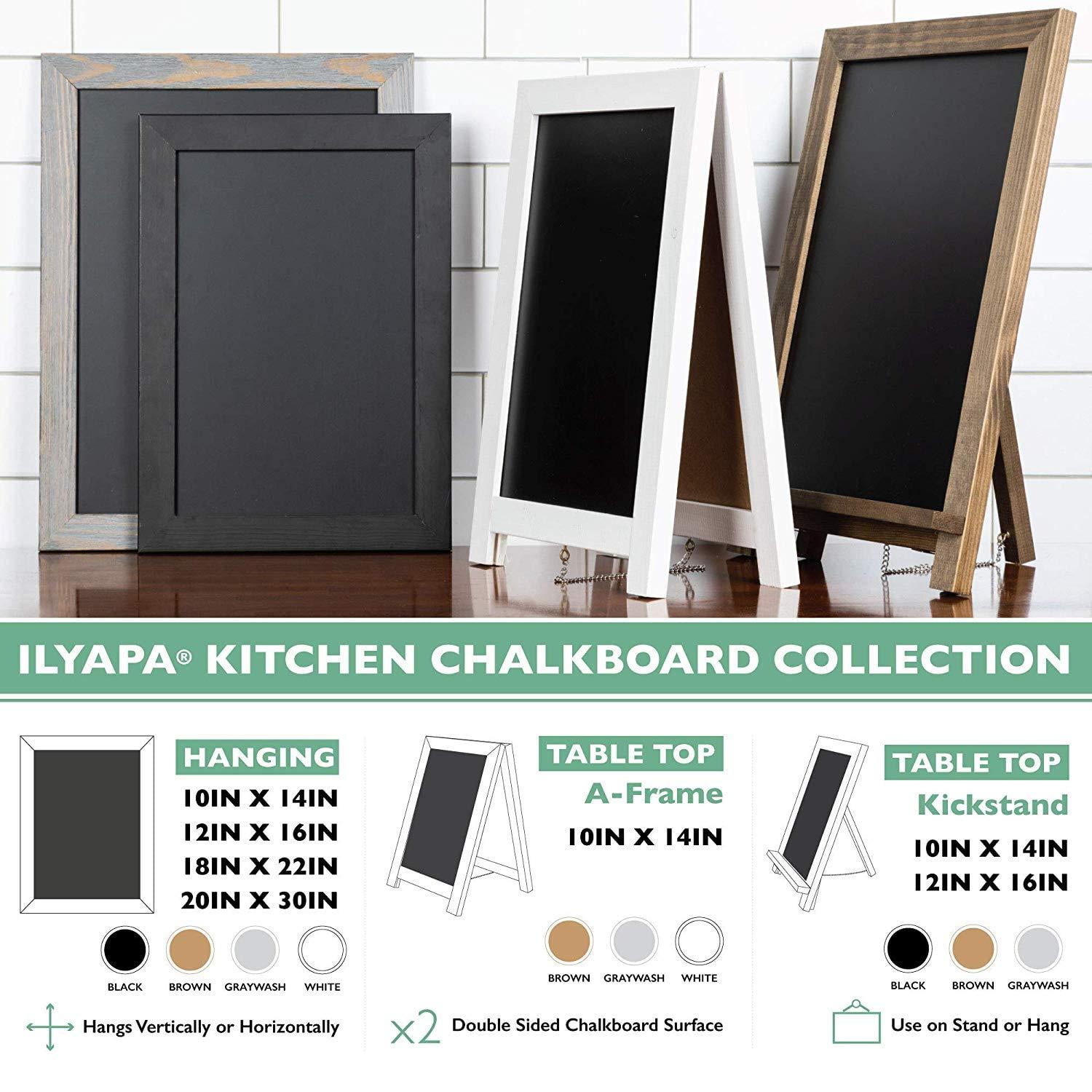 Rustic WhiteTabletop Chalk Board Unique Iron Scroll Legs & Wall Mount Option 