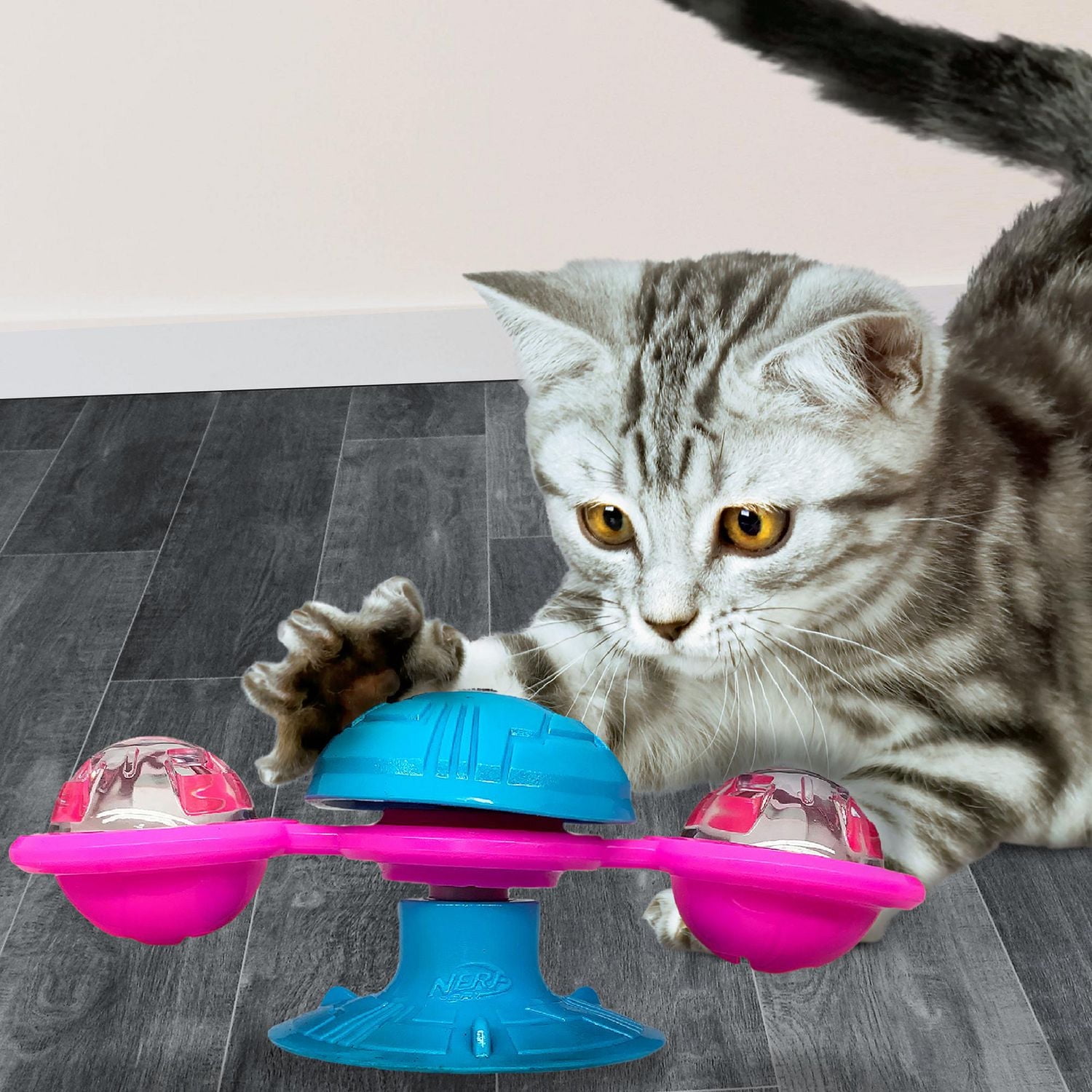 NERF TPR 360° Rattle Spinner with Bell Cat Toy