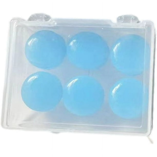 Tapones para los oídos de silicona con barro, 6 tapones de plástico impermeables para reducir el ruido y dormir, aislamiento acústico para nadar
