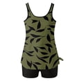 thumbnail image 4 of longantii Tankinis Swimwear for Women Two Piece Floral Print Blouson Tank Top Tummy Control Modest Swimsuits with High Waist Swim Shorts Tankini Swimwear Army Green XL, 4 of 7
