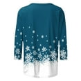 thumbnail image 5 of Funicet Blouses pour Femmes Mode, Blouses pour Femmes, T-Shirt Imprimé de Noël Manches 3/4 Col Rond Décontracté, Blouses pour Femmes Mode, T-Shirts pour Femmes, 5 of 5