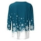 thumbnail image 5 of Puntoco Blusa de manga 3/4 con cuello redondo y estampado navideño para mujer, 5 of 5