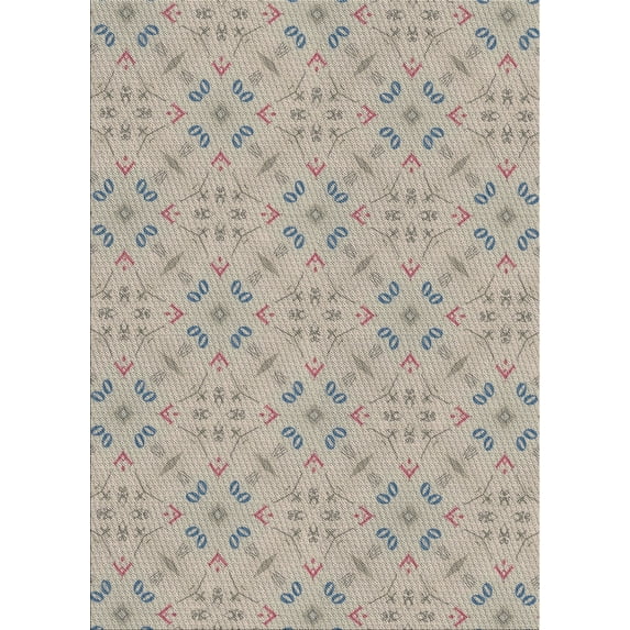 Ahgly Company Machine Washable Indoor Rectangle Transitional Desert Sand Beige Area Rugs, 5' x 7'