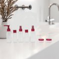 thumbnail image 5 of Unique Bargains 7 Pcs Travel Size Toiletries Bottles Containers Leakproof Squeezable Refillable Travel Container Set Rose Red, 5 of 5