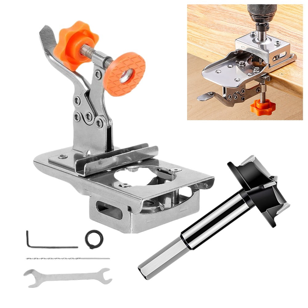 35Mm Concealed Hinge Drilling Jig Bits Woodworking Hole Drilling Guide Locator 1Set