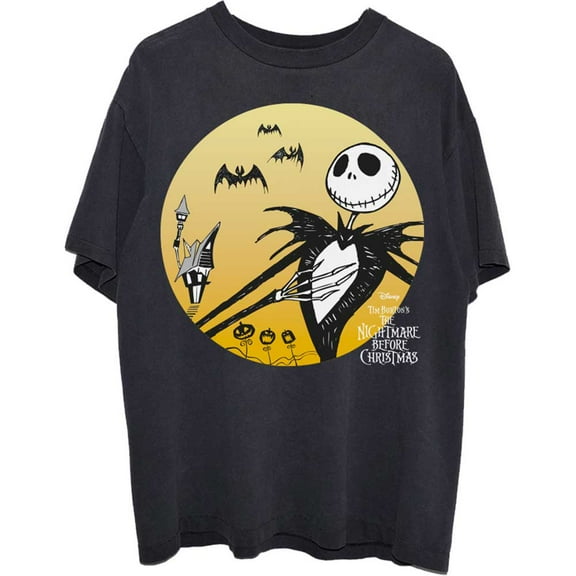 Disney Unisex T-Shirt The Nightmare Before Christmas Sunset Jack  (Small)