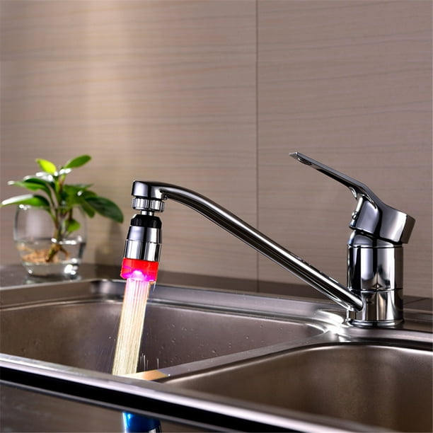 Cabezal de ducha LED con luces que cambian de color | Luz LED para grifo que se activa con el agua para baño y cocina | Diseño cromado ABS | Diámetro de 68 mm | 1 unidad