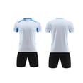 thumbnail image 2 of Odeerbi Conjunto de Uniformes de Entrenamiento de Fútbol de Malla Para Chicos Y Niñas Pantalones Cortos de Camiseta de Manga Corta En Cuadro Conjunto Atlético Seco Rápido Para 5-15 Años, 2 of 8