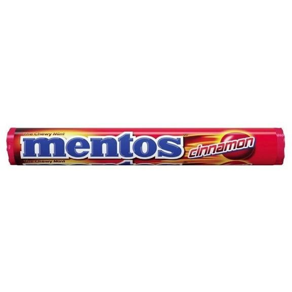 Mentos CINNAMON Candy Chewy Breath Mints - 14 Mints Per Roll - 1.32 oz - 1 ROLL
