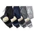 thumbnail image 4 of Fleece Pants Men 1-Pack Men's Casual Straight Long Pants with Side Stripes, Color Design, Drawstring & Pockets, Streetwear Fashion, 4 of 9