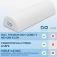 thumbnail image 2 of General Under Knee Pillow for Back Sleeping - Memory Foam Half Moon Leg Bolster Pillow for Back Pain, Thoracic Support, 2 of 8