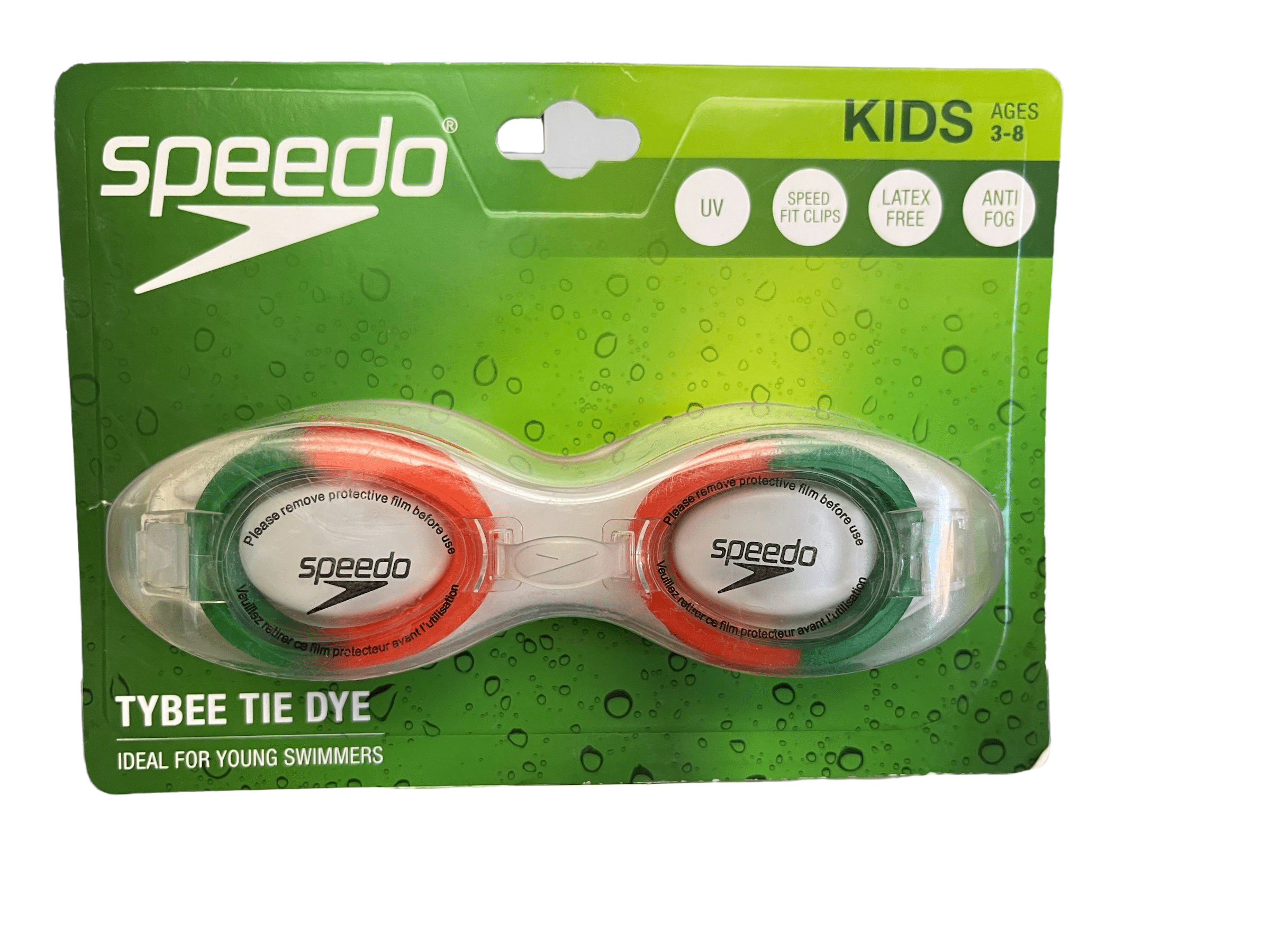 NEW Kids Speedo Goggles 3-8 Age Anti-Fog TYBEE Soft Tie Dye UV Protect Speed Fit 