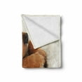 thumbnail image 2 of Dachshund Soft Flannel Fleece Throw Blanket, Photo of Puppy Sleeping in Its Bed, Cozy Plush for Indoor and Outdoor Use, 70" x 90", Ivory Cinnamon, by Ambesonne, 2 of 6