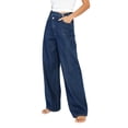 thumbnail image 2 of Wide Leg Jeans for Women High Waisted Fashion Solid Color Button Zipper Casual Denim Pants with Pockets Stretchy Straight Leg Baggy Jeans, 2 of 7