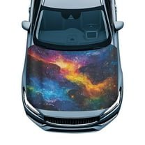 Uorisanigo Car Hood Cover Tear-Resistant Protective Auto Hood Covers Portable Colorful Galaxy Print Hoods Wrap Blanket for Most Automotive Pickup Sedans Trucks SUVs