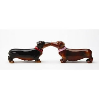  Fine Porcelain Ceramic Dachshund Dogs Salt and Pepper Shakers  Set, 5 L: Home & Kitchen