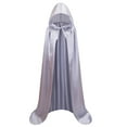 thumbnail image 2 of Lilgiuy Children's Solid Color Hooded Cloak Mid Size Children's Holiday Style Medieval Long Cloak(Silver8-18 Years), 2 of 4