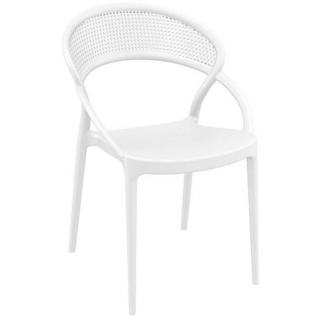 Siesta Chaise de Salle à Manger Coucher de Soleil, Blanc (Ensemble de 2)