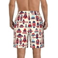 thumbnail image 3 of Kdxio Rocket Pattern Pattern Mens Casual Shorts - Drawstring Summer Beach Sports Shorts for Men, 3 of 9