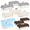 Beige Light Blue Coffee Cow Print-12, variant on Gradient Blue 12 Pack Disposable Plastic Rectangle Tablecloths 54x108 Inch