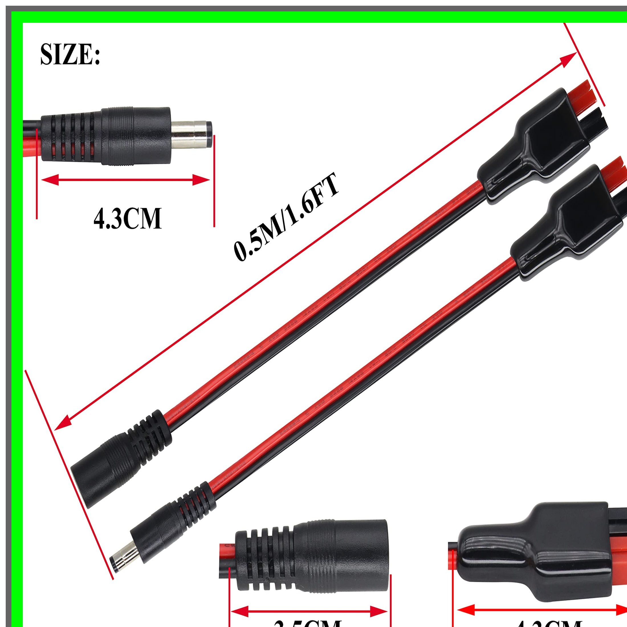 14AWG Solar Power Connector Cable for Generator and Battery Use 60CM