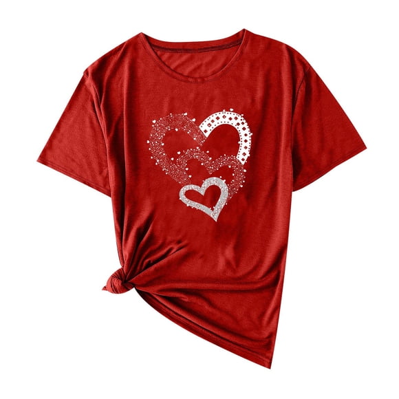 HongQid Women Graphic Funny Cute T Shirts Tee Casual Summer T Shirt Valentines(Gift Ideas)