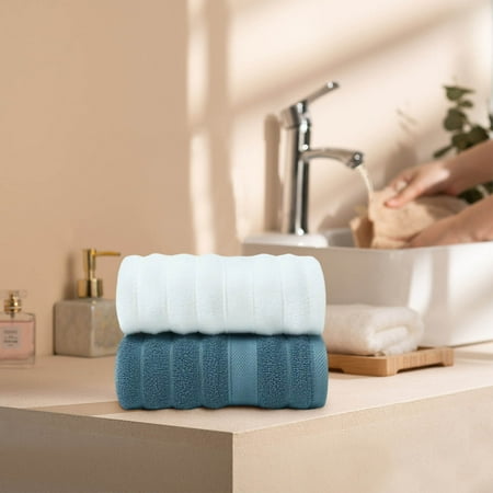 Nkmbld 2pcs Ultra Soft Cotton Bath Towels, Large, Fluffy, Plush, Eco-friendly Hotel Quality Face Towels 14x30 Inchs
