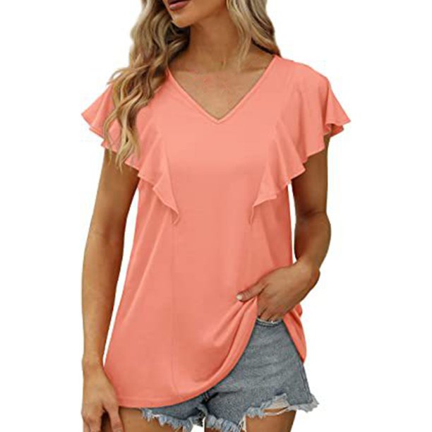 Gibobby Camiseta de manga corta para mujer Camiseta manga corta ajustada informal con diseño personalidad, camiseta manga corta para mujer(Rojo,G)