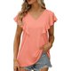 thumbnail image 1 of Gibobby Camiseta de manga corta para mujer Camiseta manga corta ajustada informal con diseño personalidad, camiseta manga corta para mujer(Rojo,G), 1 of 2